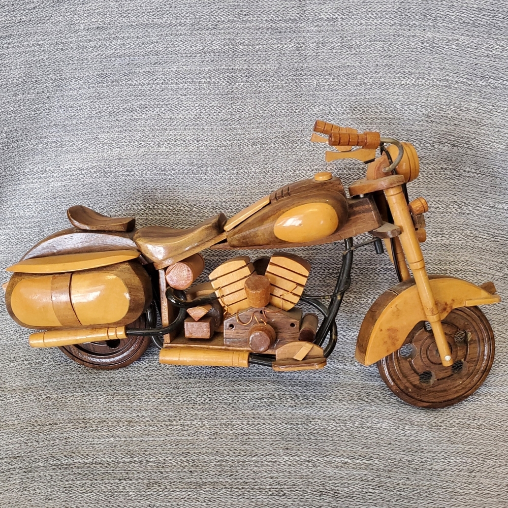 Artisan Handmade Wooden Motorcycle Replica